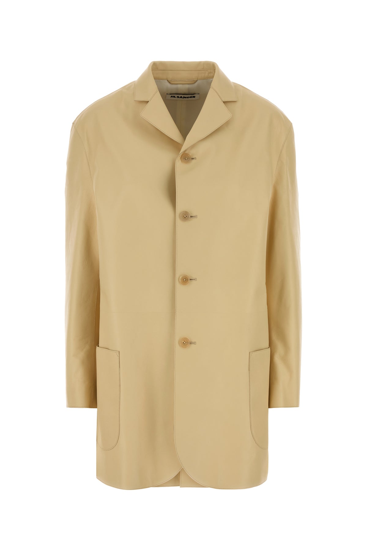 Jil Sander Giacca in pelle crema