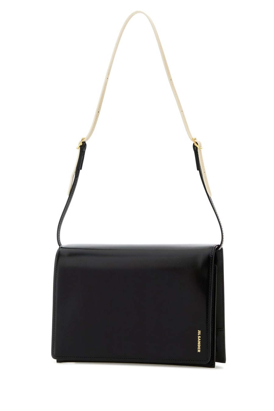 Jil Sander Borsa a spalla File piccola in pelle nera, view 2