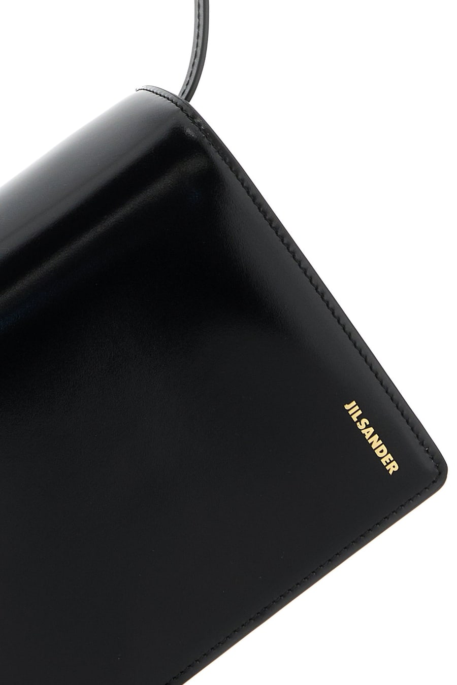 Jil Sander Borsa a spalla File piccola in pelle nera, view 4