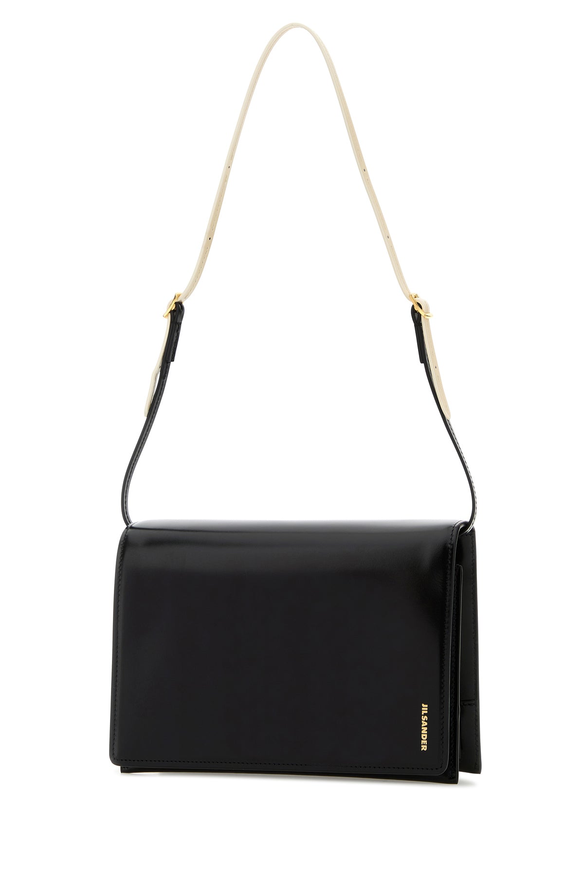 Jil Sander Borsa a spalla File piccola in pelle nera, view 2