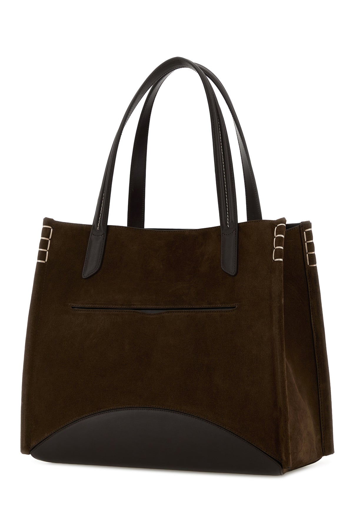 JW Anderson Borsa shopping Loafer in pelle scamosciata marrone, view 2