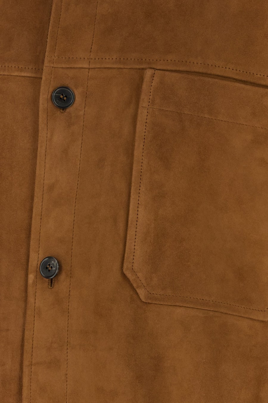 Saint Laurent Giacca in pelle scamosciata caramello, view 5