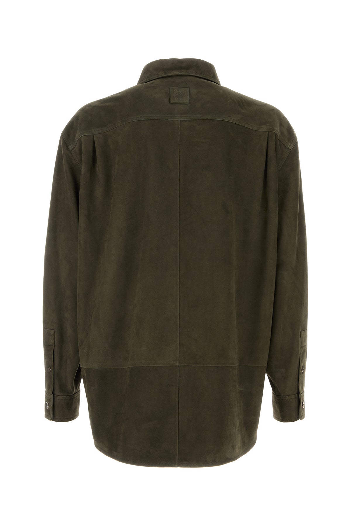 Loewe Camicia in pelle scamosciata kaki, view 2