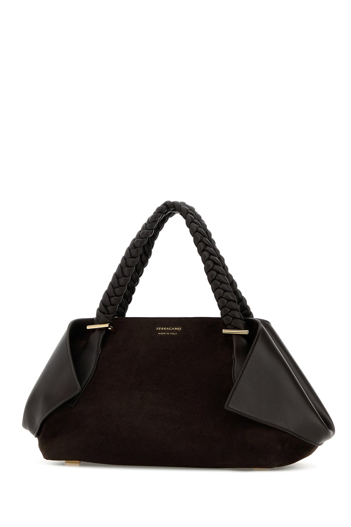 Ferragamo Borsa a mano in pelle scamosciata testa di moro, view 2
