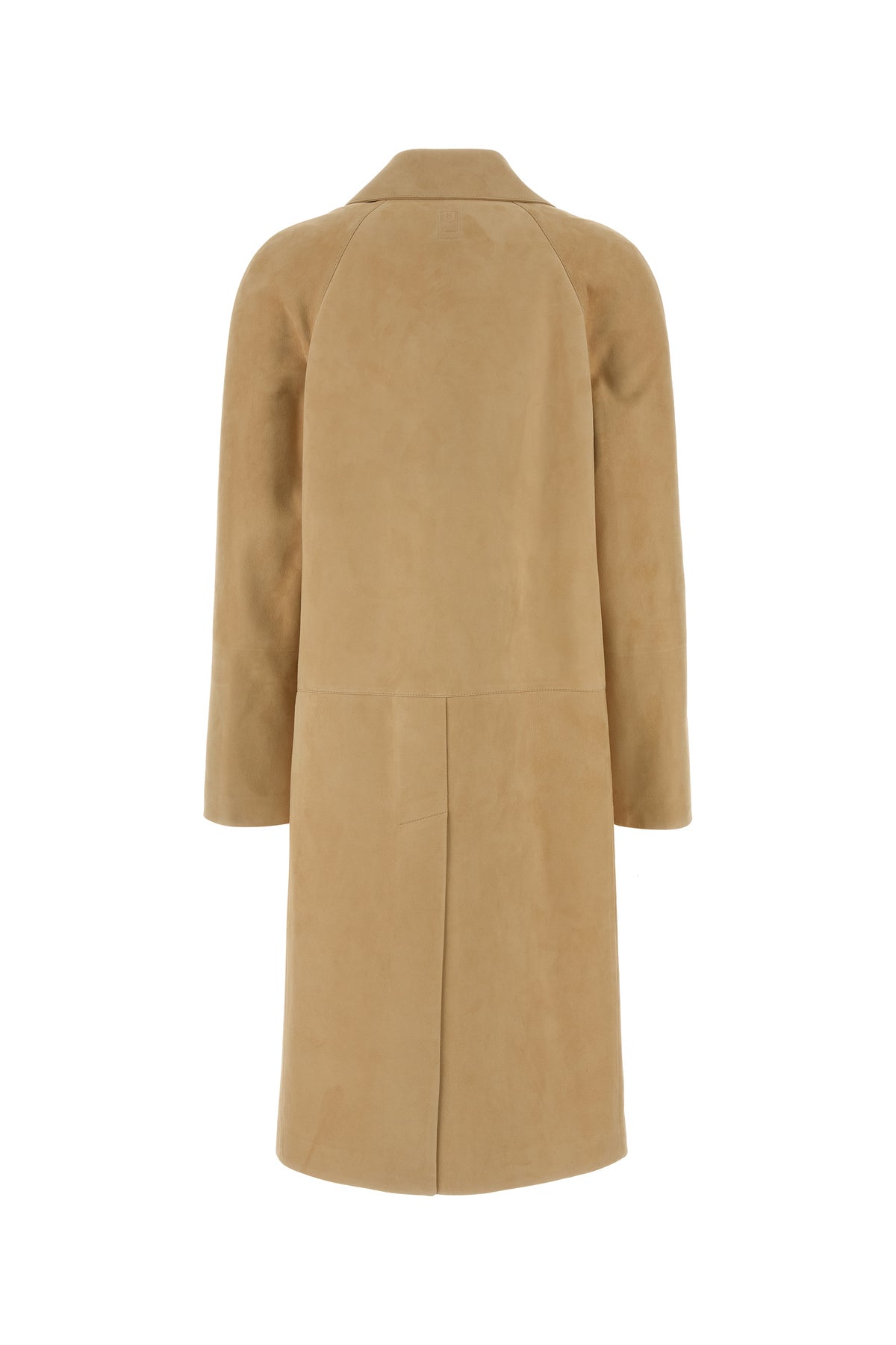 Ferragamo Cappotto in pelle scamosciata beige, view 2