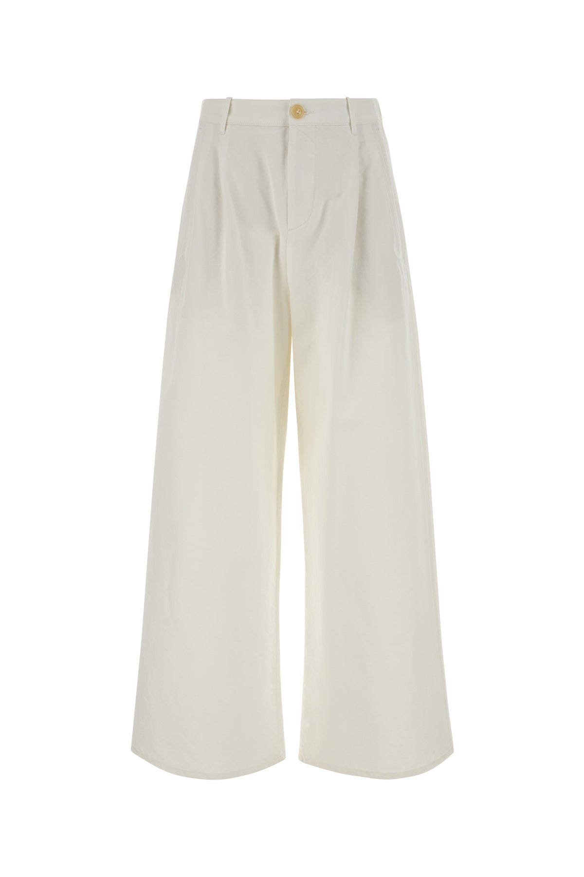Jil Sander Pantalone dalla gamba ampia in cotone bianco