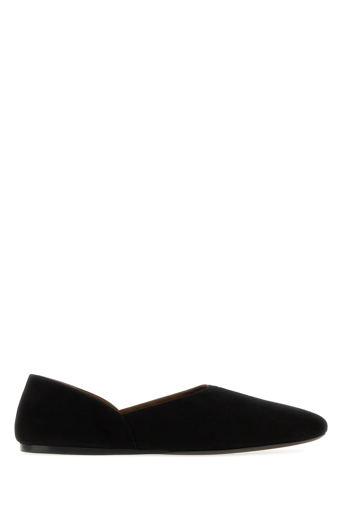 KHAITE Ballerine Jane nere in pelle e pelle scamosciata