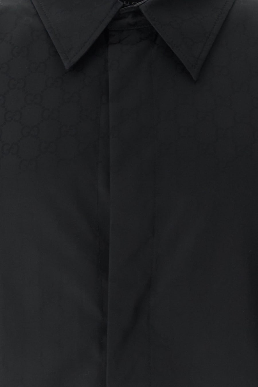 Gucci Camicia in faille GG nero, view 5