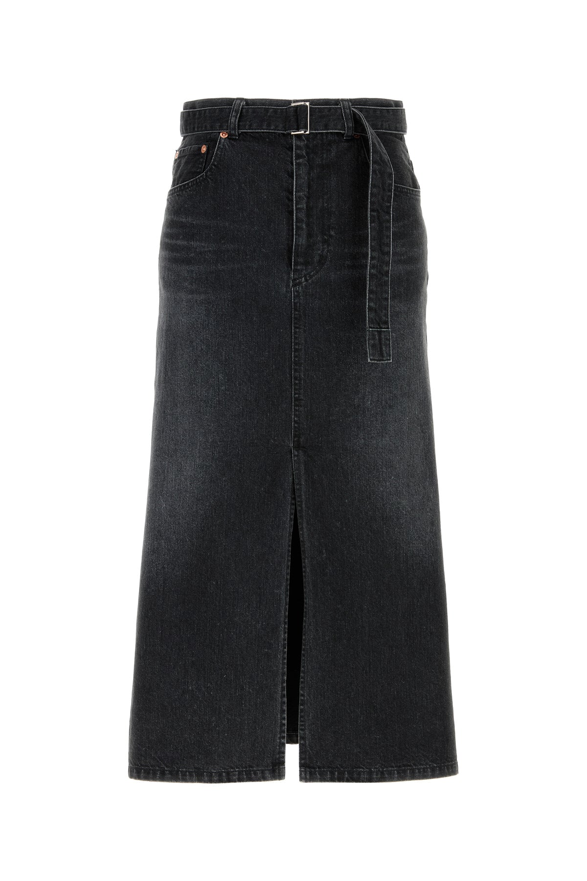 SACAI Gonna in denim nero
