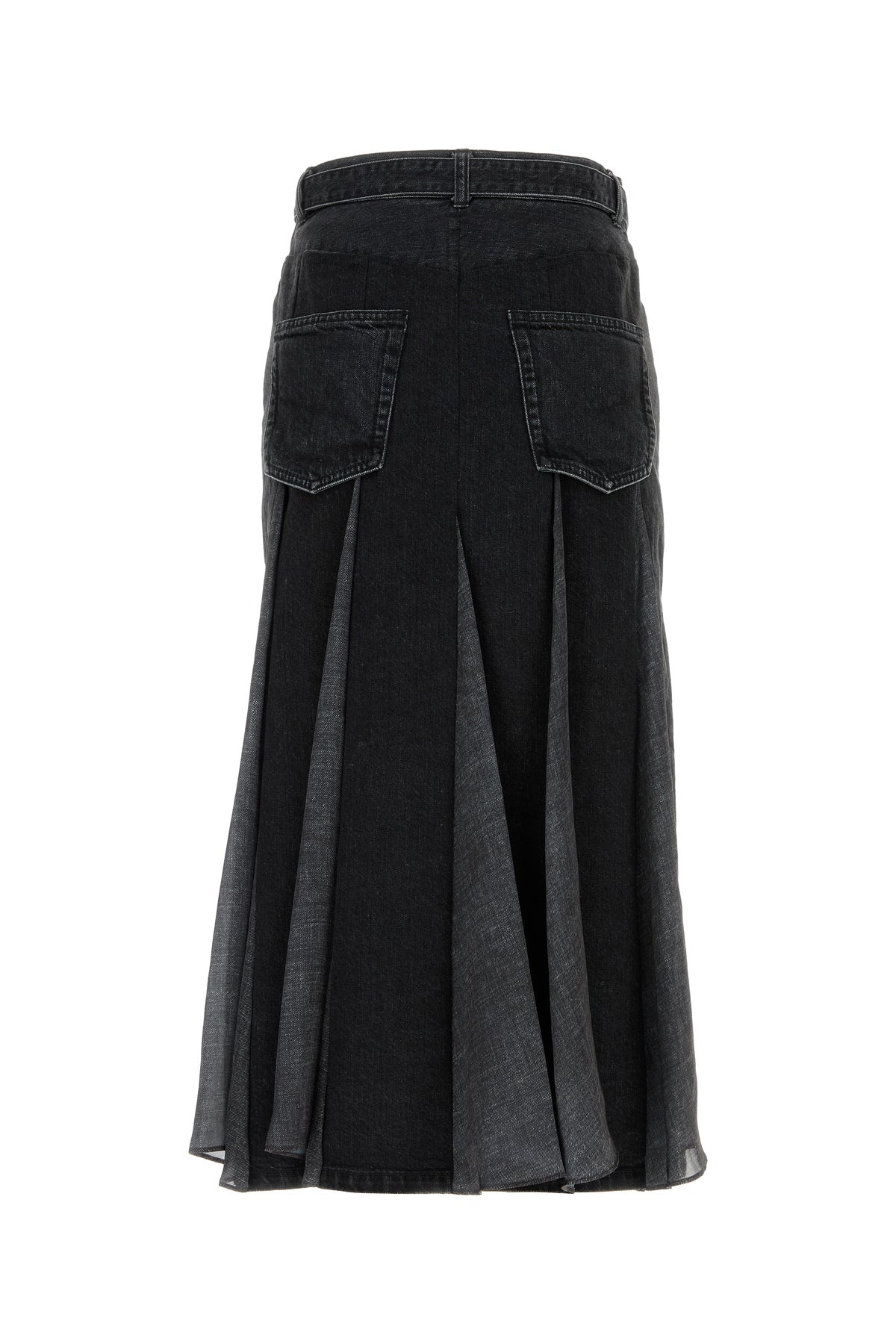 SACAI Gonna in denim nero, view 2