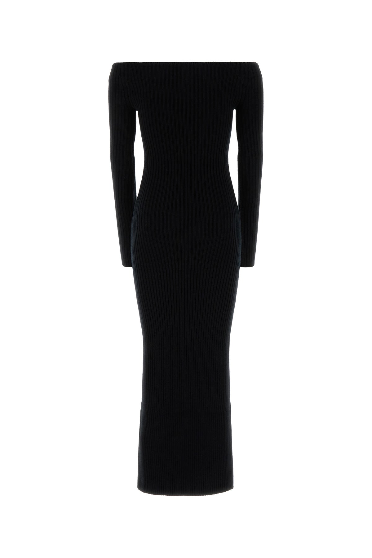 Max Mara Abito Arnesi1234 in misto lana stretch nera, view 2