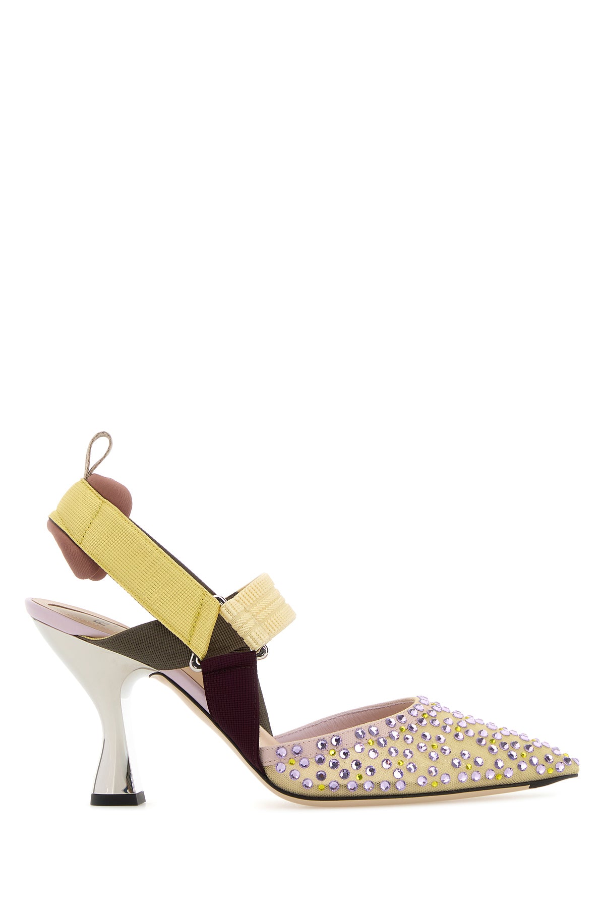 Fendi Scarpe con tacco Colibrì multicolor in rete e tessuto
