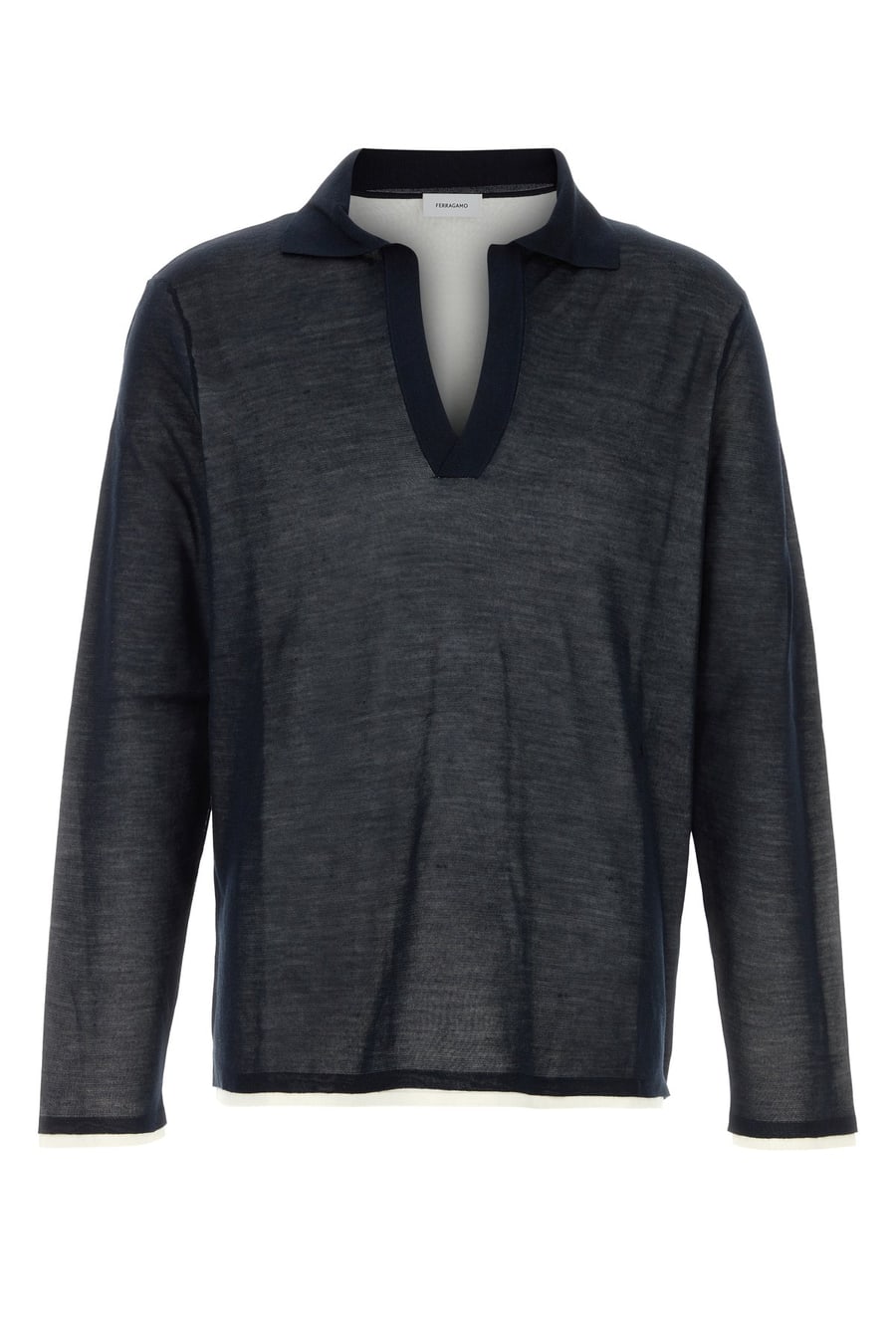 Ferragamo Polo in seta blu notte