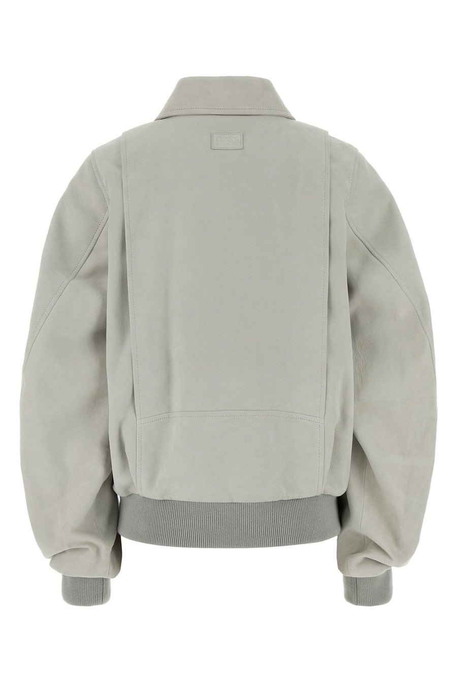 Loewe Giacca in pelle scamosciata gesso, view 2