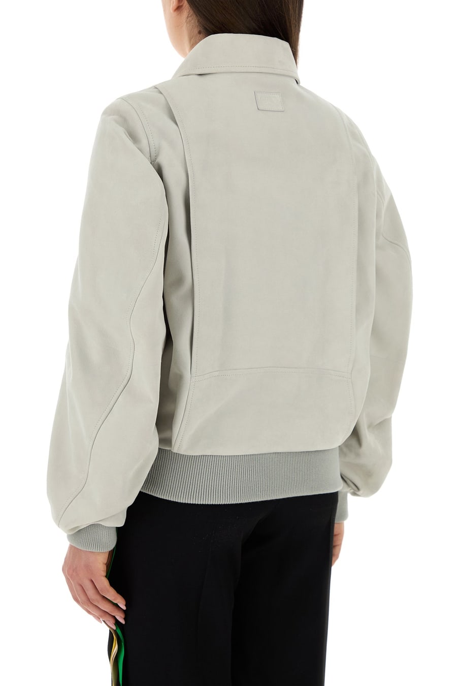 Loewe Giacca in pelle scamosciata gesso, view 4