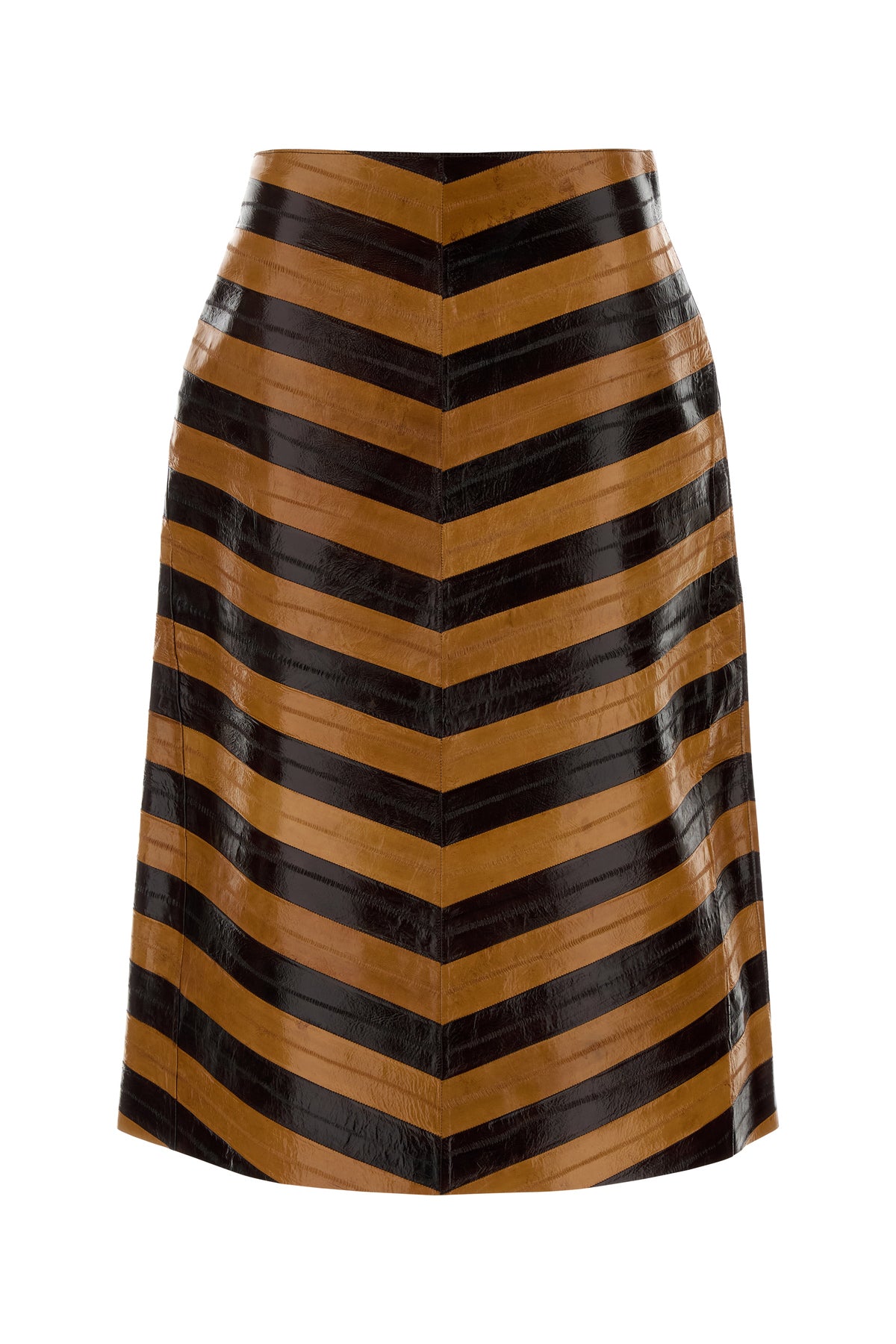 Fendi Gonna in pelle bicolor