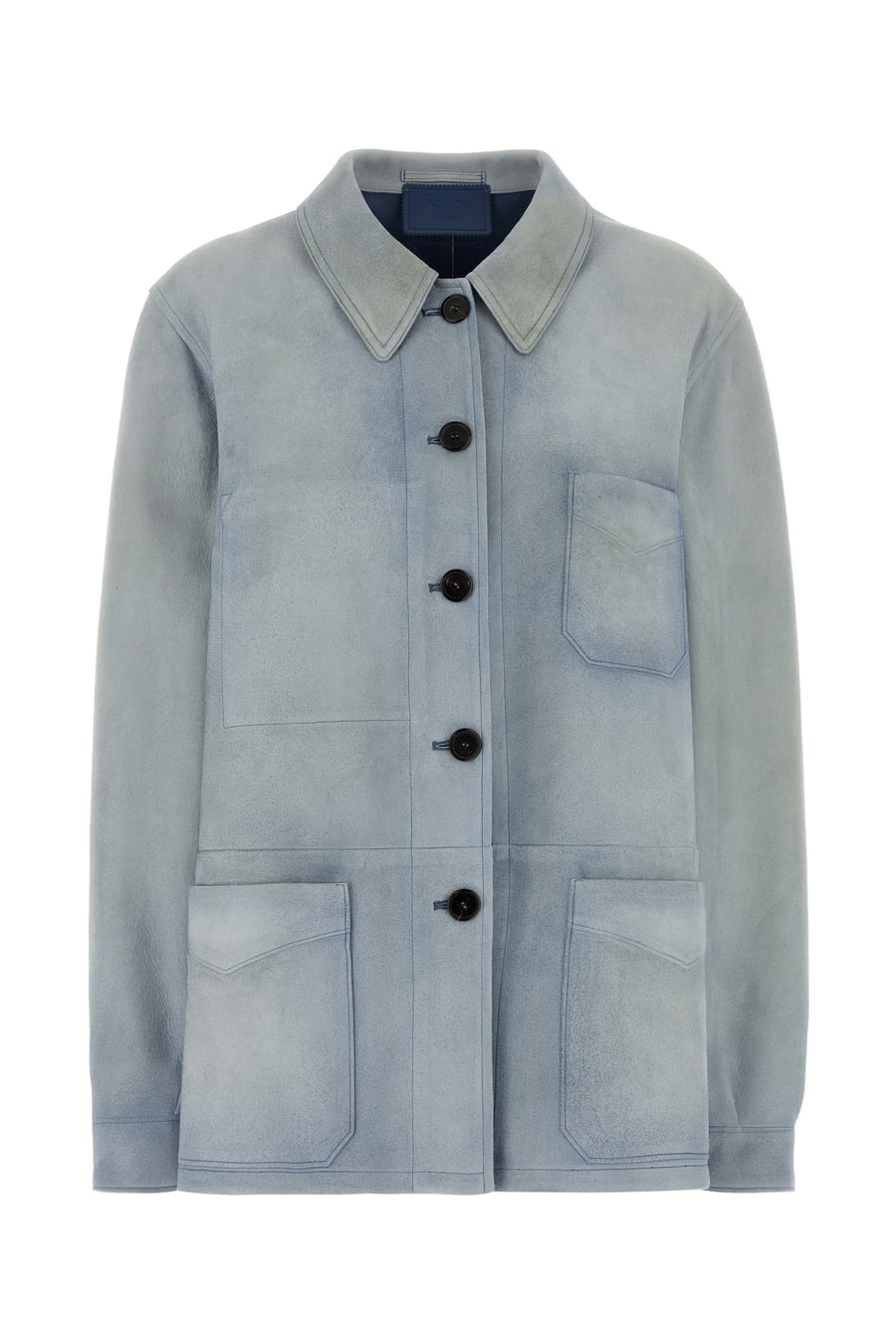 Prada Giacca in pelle scamosciata azzurra