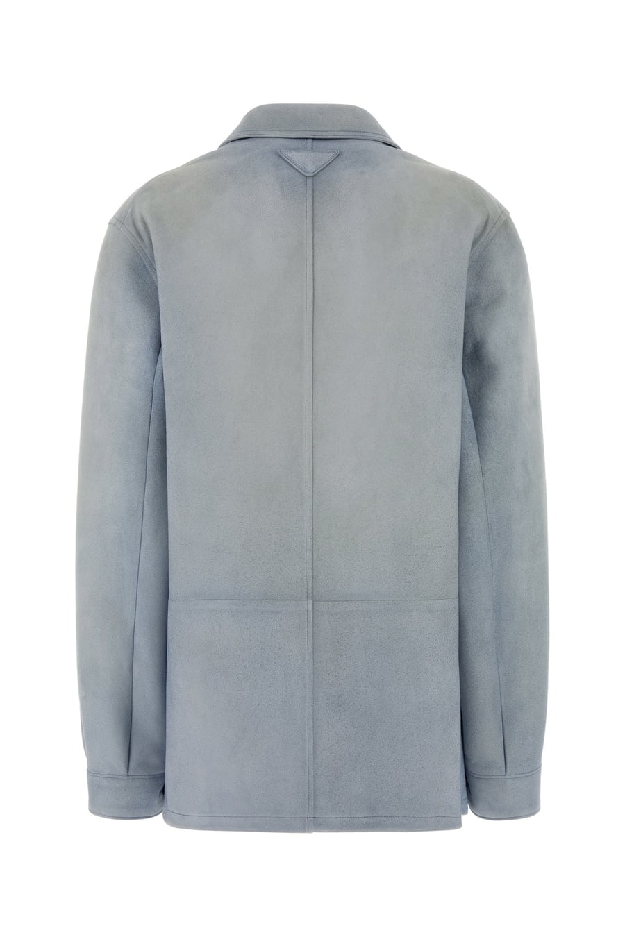 Prada Giacca in pelle scamosciata azzurra, view 2
