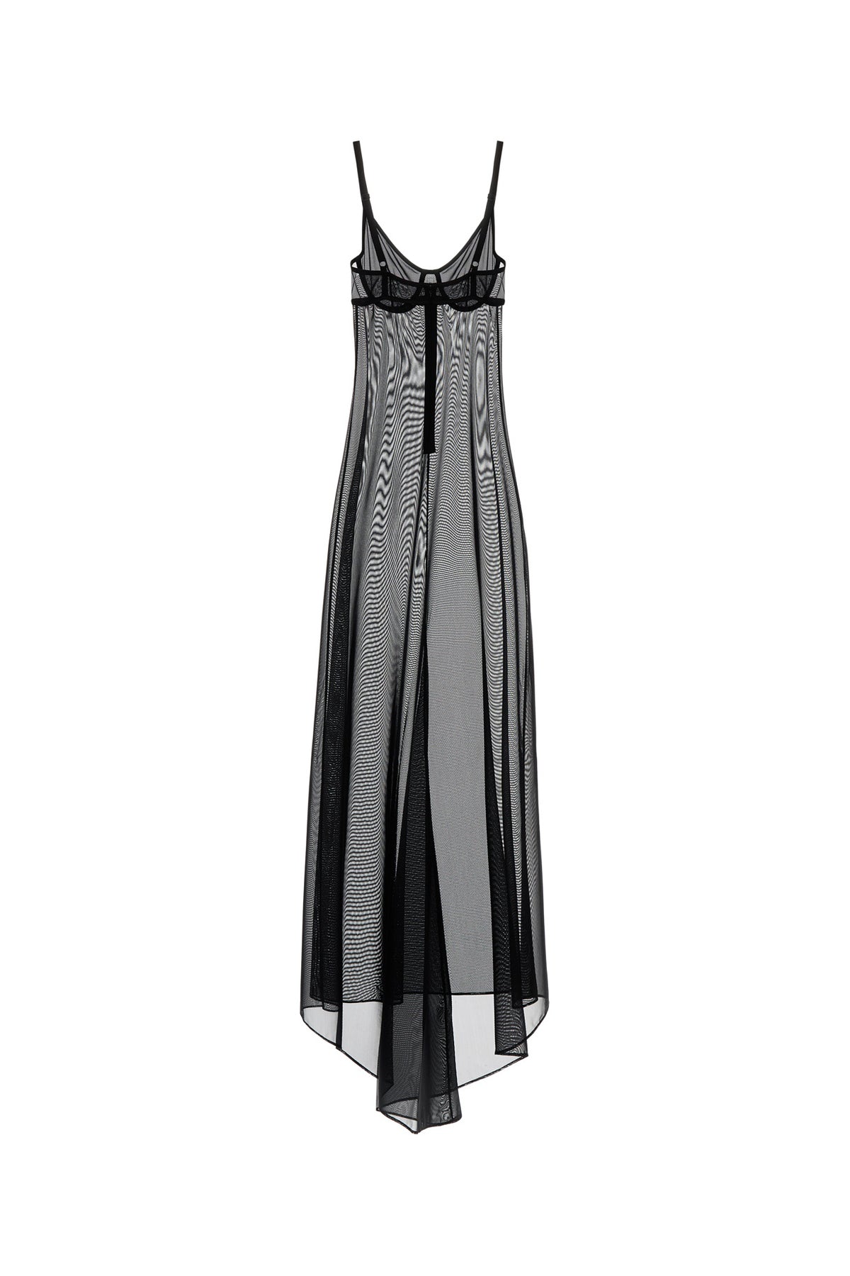 Balenciaga Abito Naked in tulle stretch nero, view 2