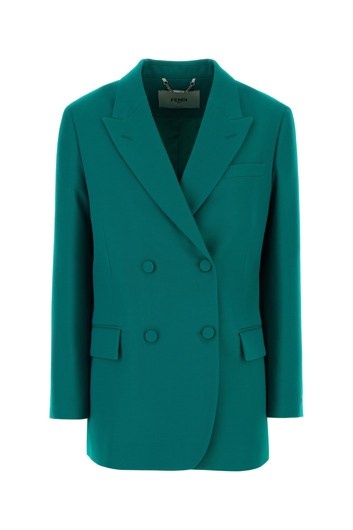 Fendi Giacca in grain de poudre turchese