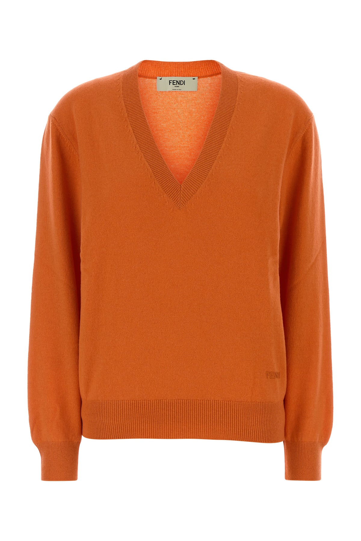 Fendi Maglione in cashmere stretch arancione