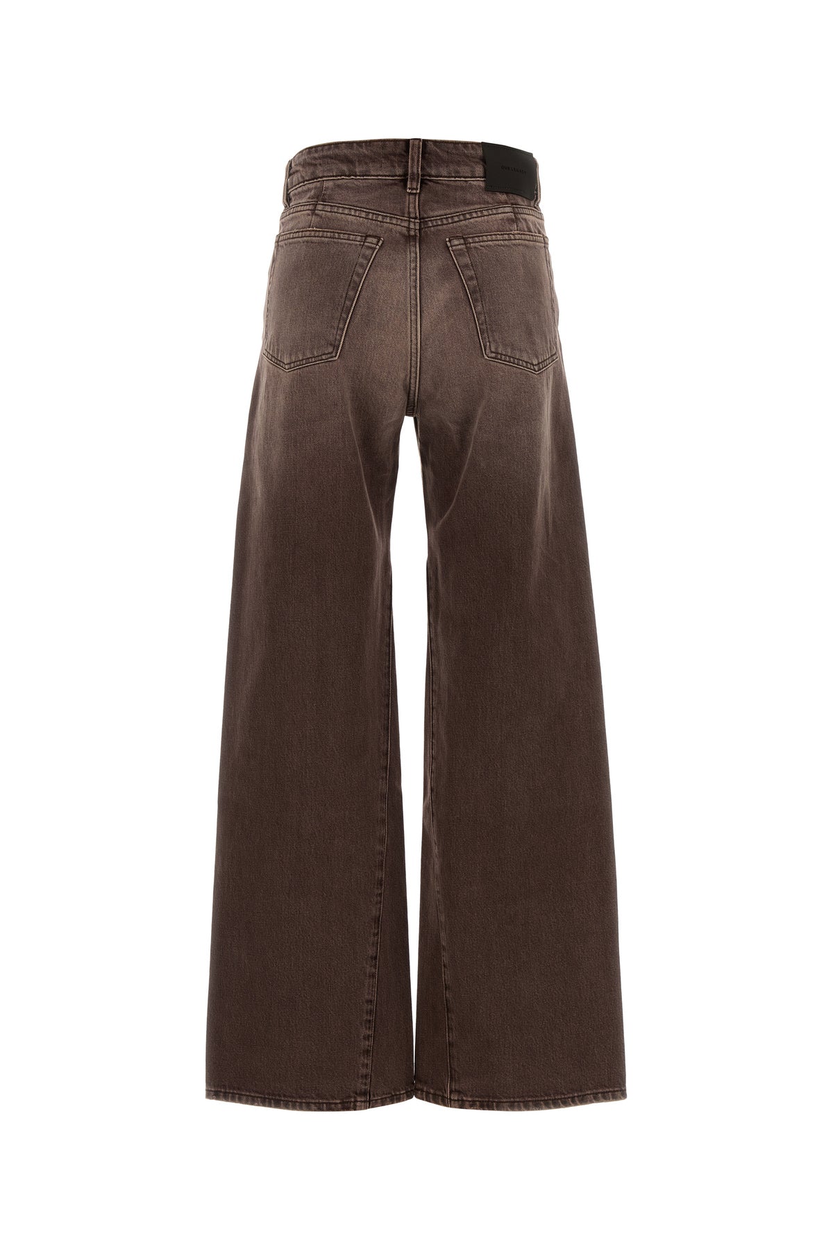 Our Legacy Jeans dalla gamba ampia in denim marrone, view 2
