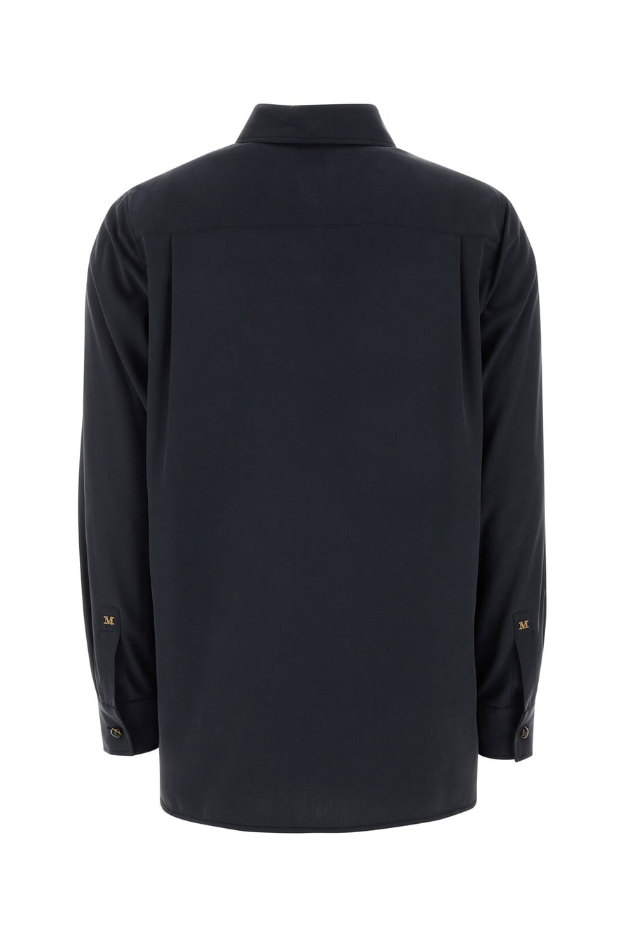 Max Mara Camicia Siamese in seta blu navy