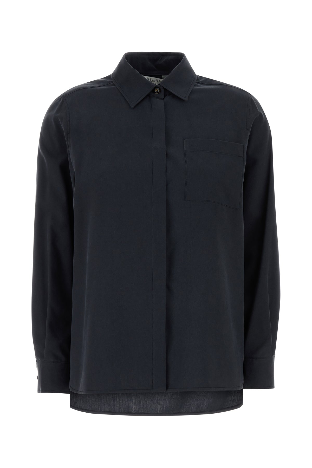 Max Mara Camicia Siamese in seta blu navy