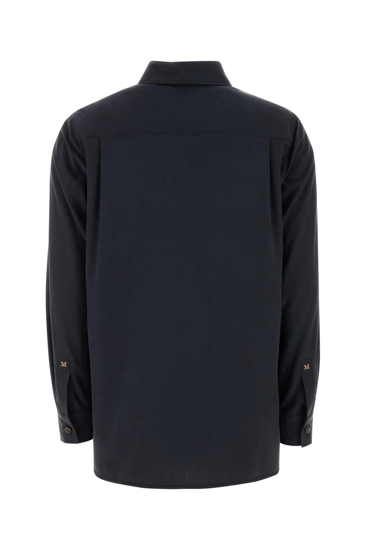 Max Mara Camicia Siamese in seta blu navy, view 2