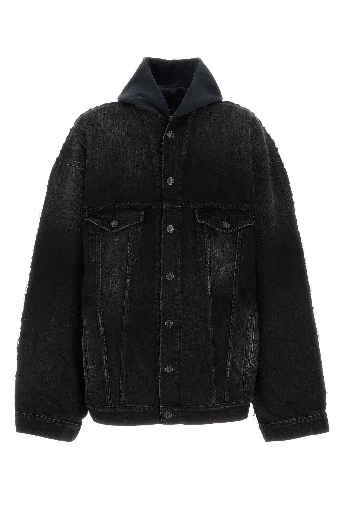 Balenciaga Giubbino bicolor in denim e jersey