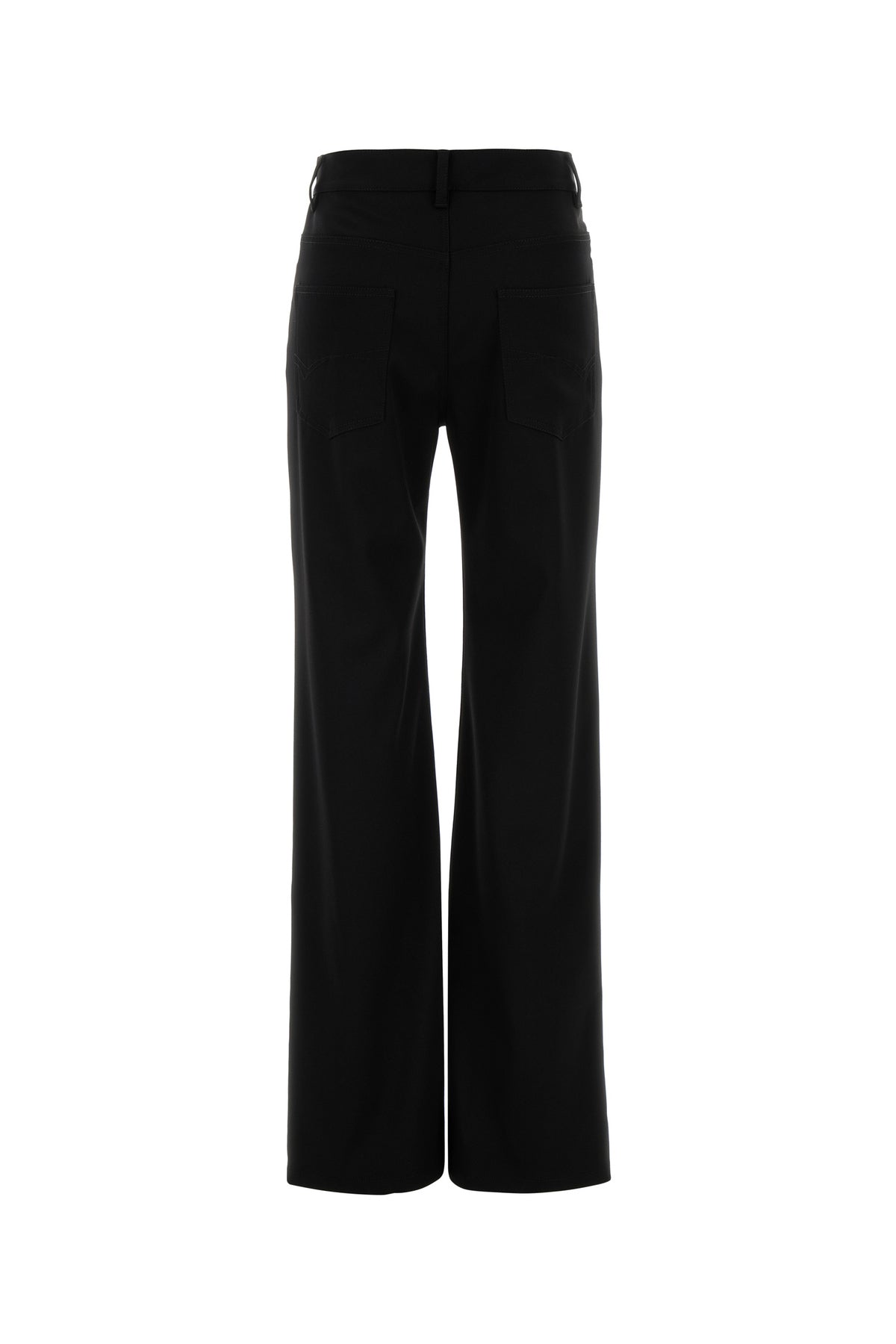 Balenciaga Pantalone in lana stretch nera, view 2
