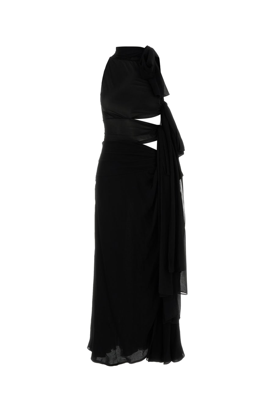Alaïa Abito lungo in georgette nera