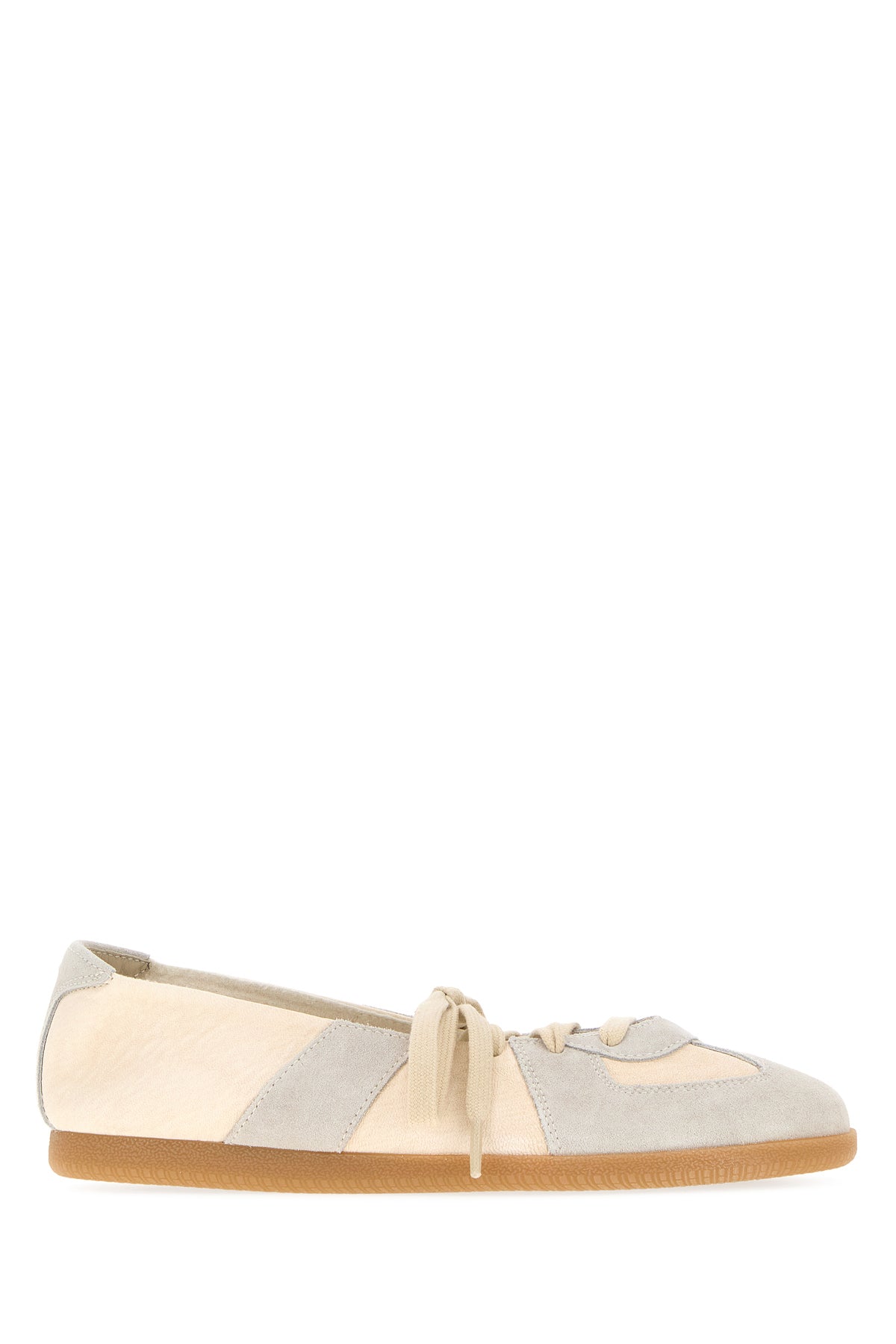 Maison Margiela Ballerine Replica bicolor in pelle e pelle scamosciata