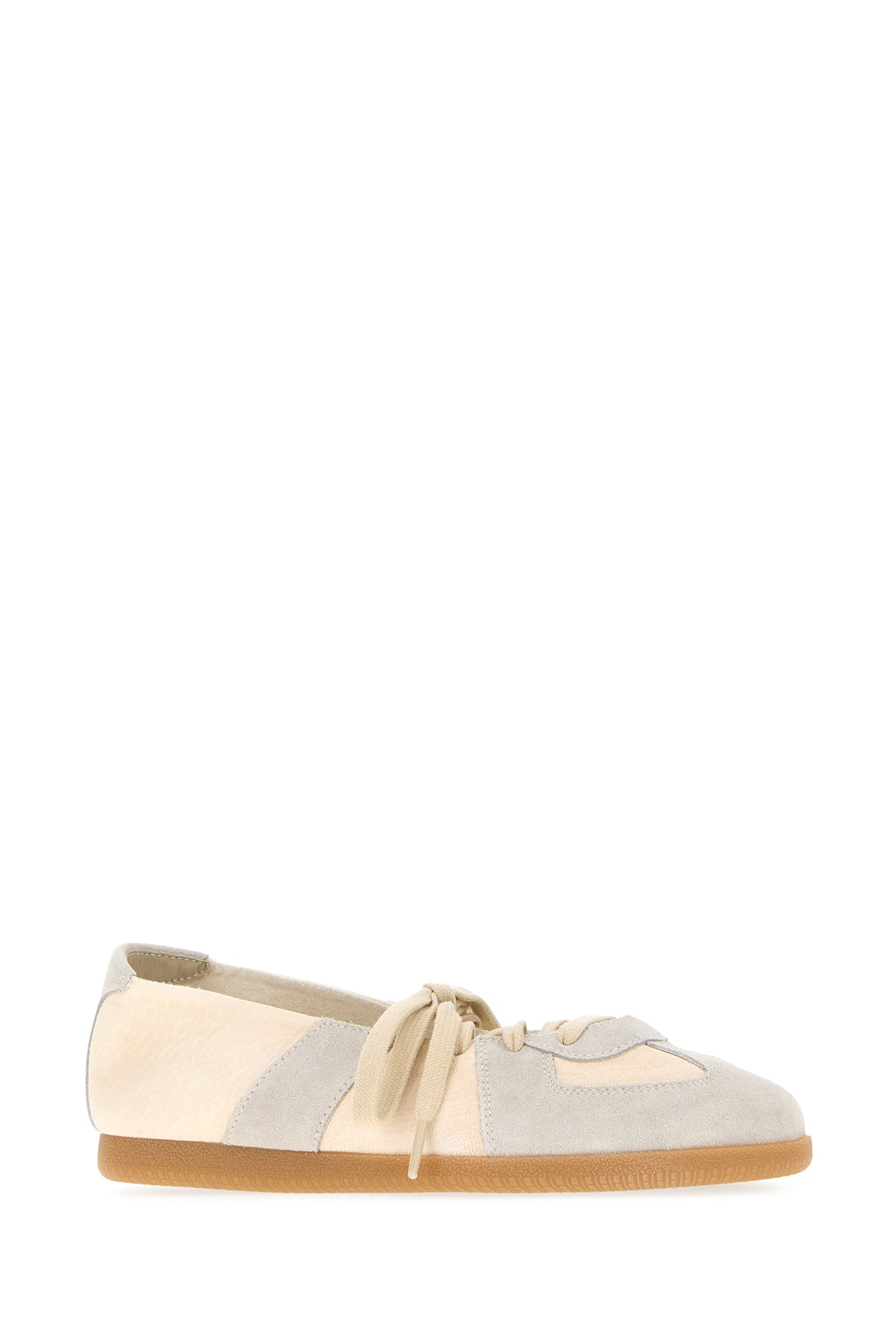 Maison Margiela Ballerine Replica bicolor in pelle e pelle scamosciata, view 2