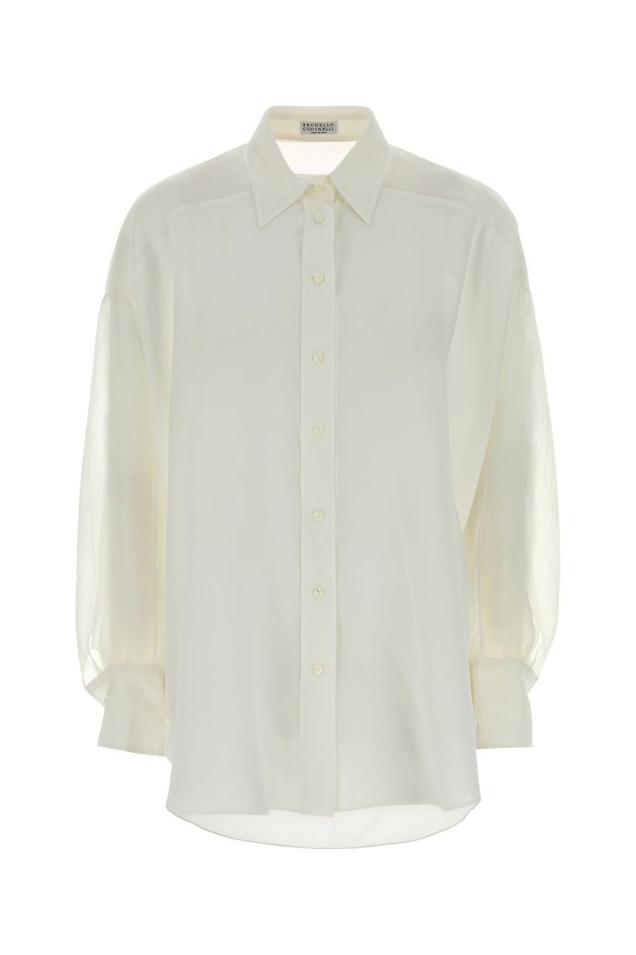 Brunello Cucinelli Camicia in seta bianca