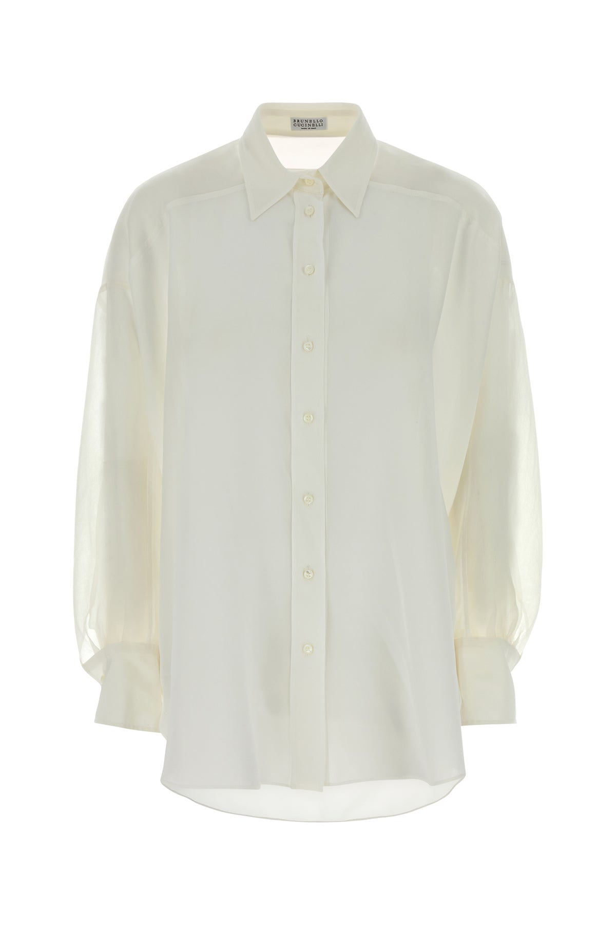 Brunello Cucinelli Camicia in seta bianca