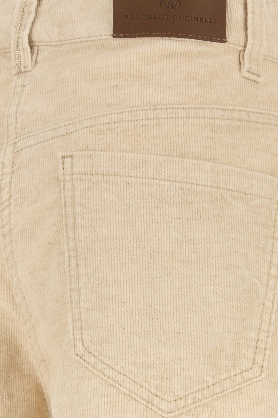 Brunello Cucinelli Pantalone dalla gamba ampia in velluto a coste sabbia, view 3