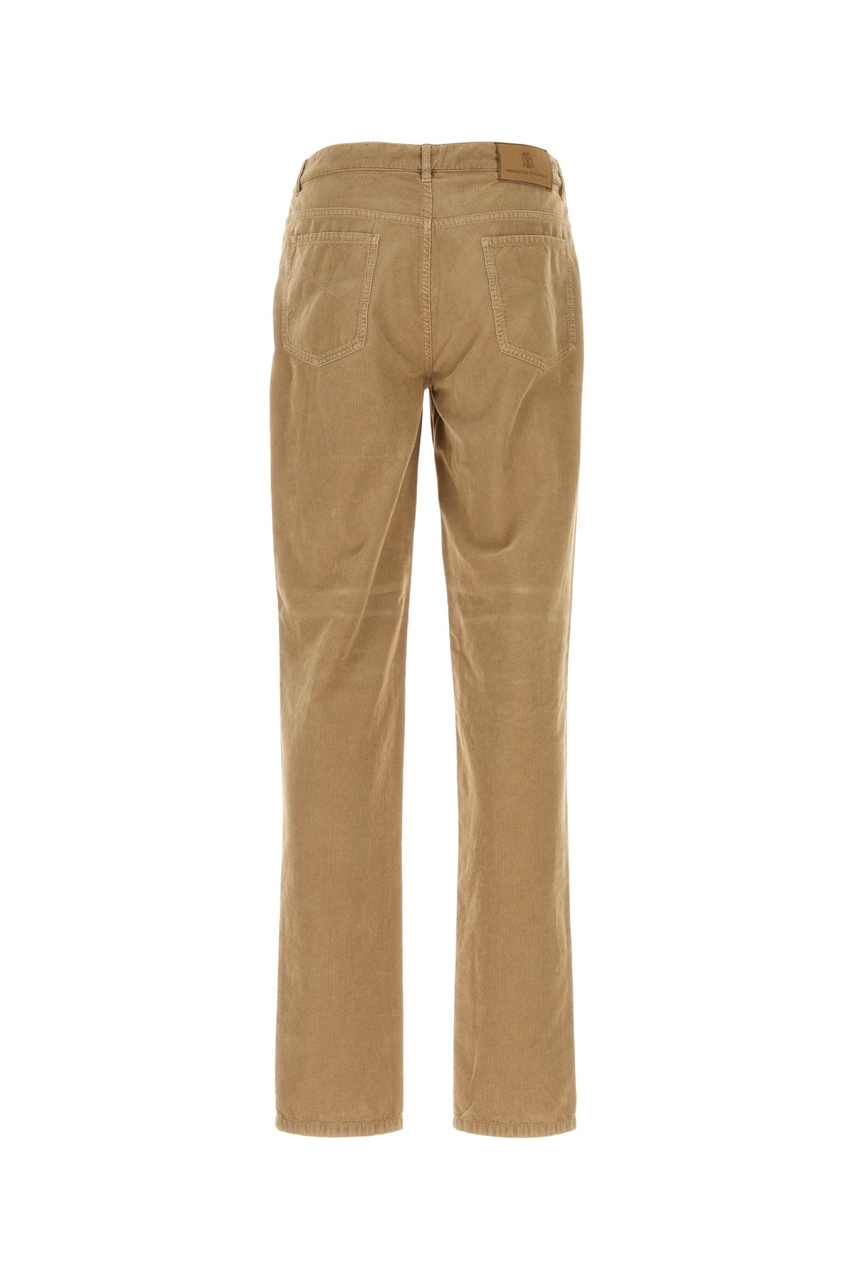 Brunello Cucinelli Pantalone in velluto a coste cammello, view 2