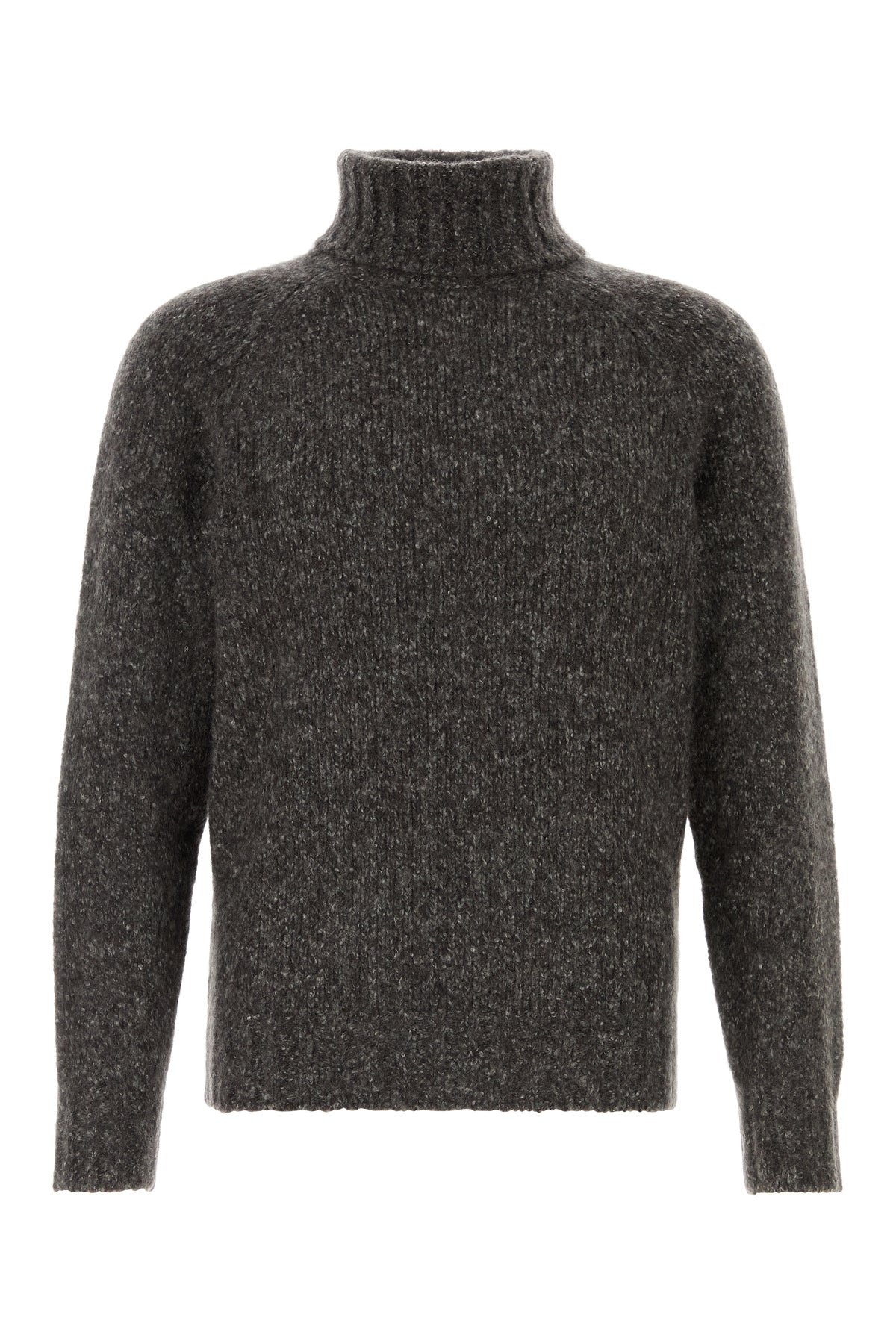 Brunello Cucinelli Maglione in misto cashmere grigio scuro melangè