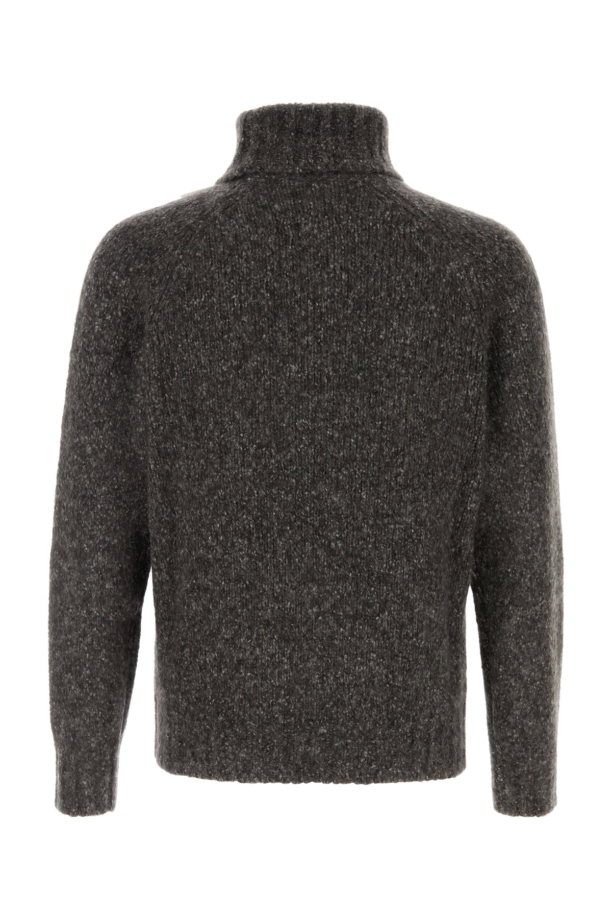Brunello Cucinelli Maglione in misto cashmere grigio scuro melangè, view 2