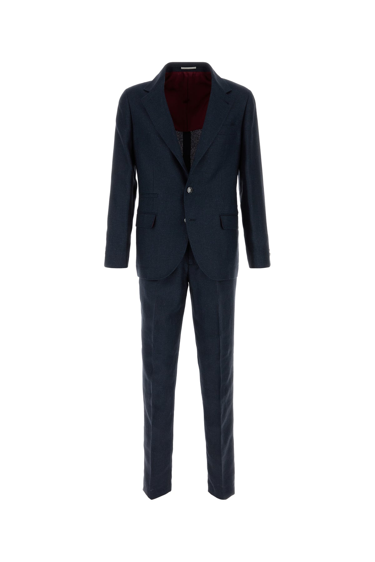 Brunello Cucinelli Completo in misto seta blu navy
