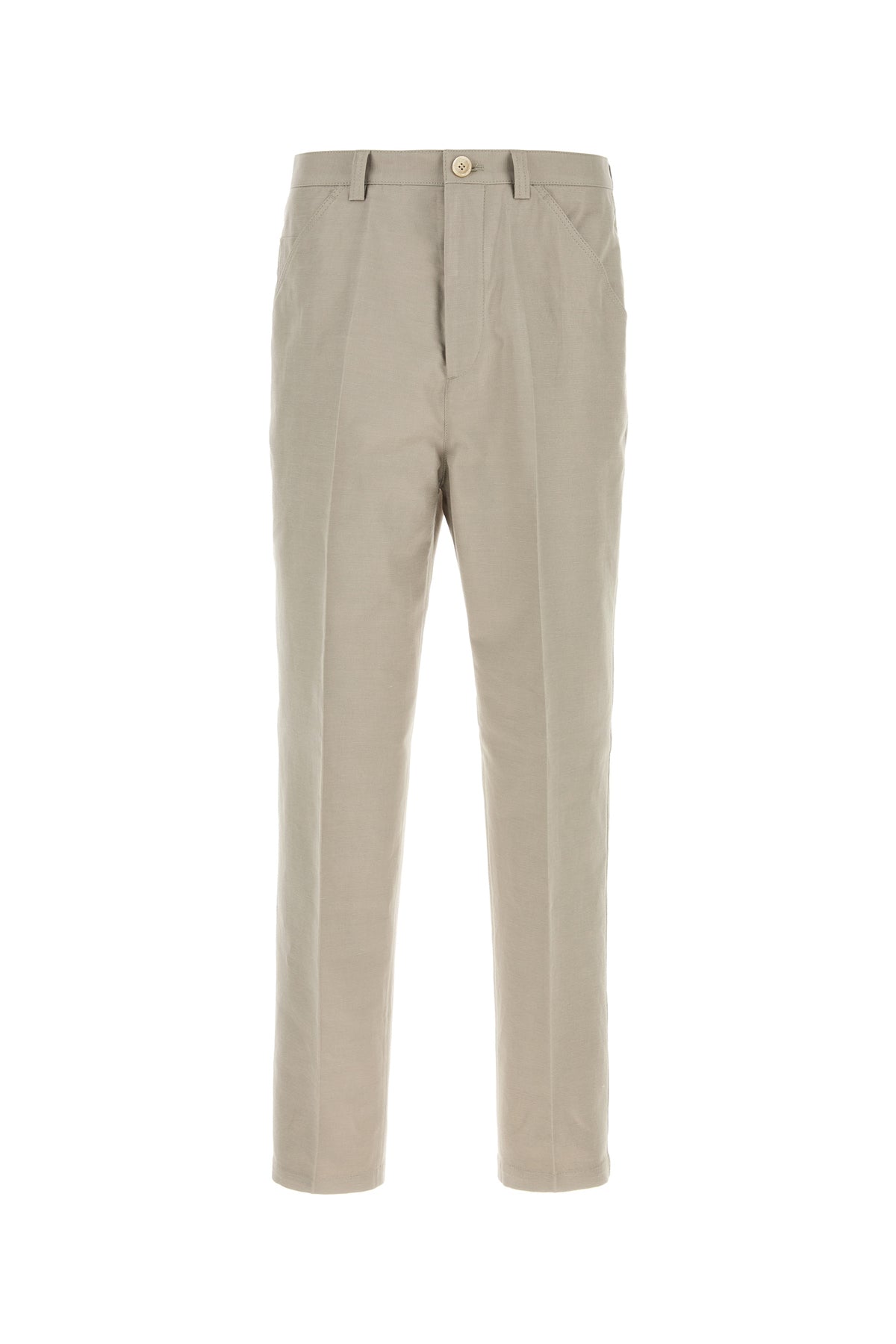 Brunello Cucinelli Pantalone in misto cotone grigio