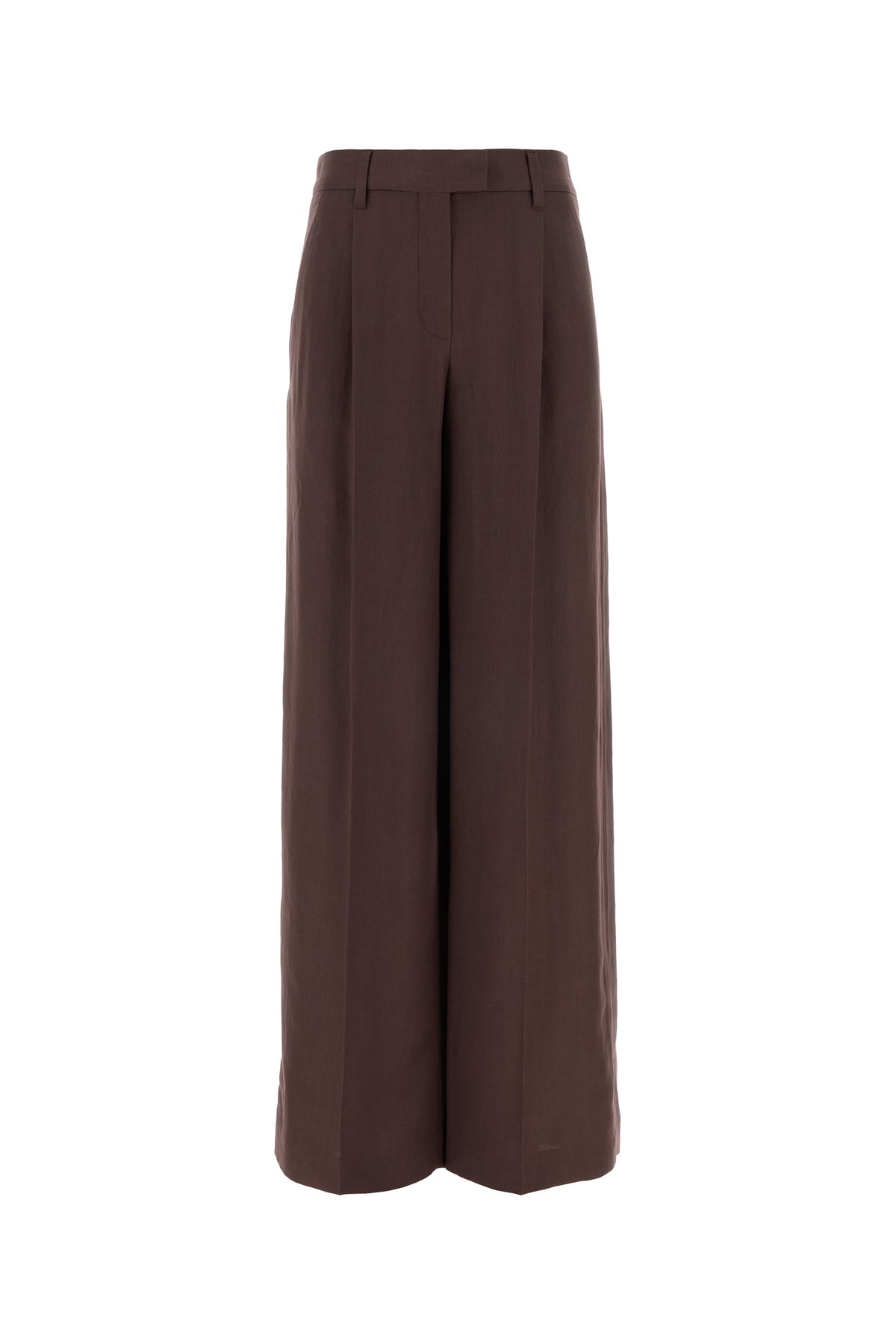 Brunello Cucinelli Pantalone dalla gamba ampia in misto viscosa melanzana