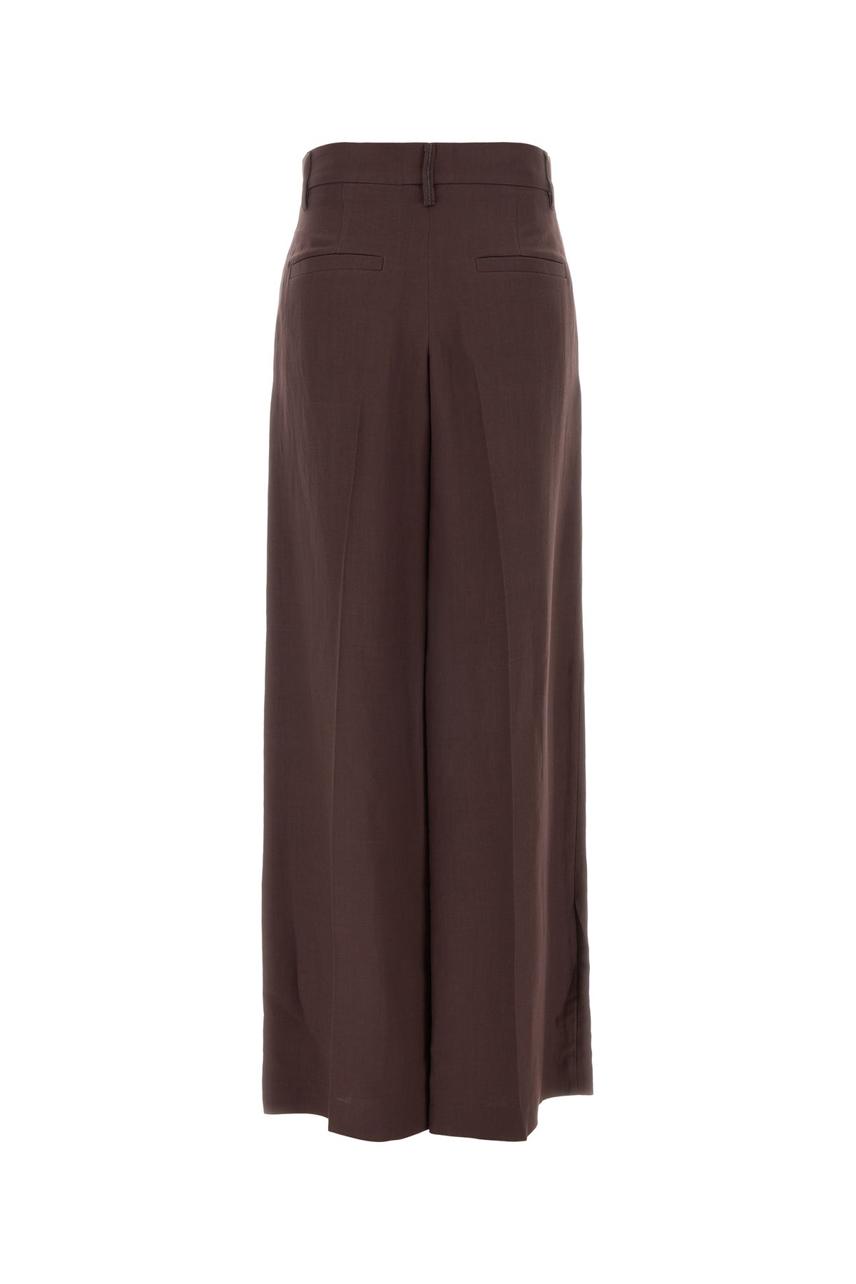 Brunello Cucinelli Pantalone dalla gamba ampia in misto viscosa melanzana, view 2