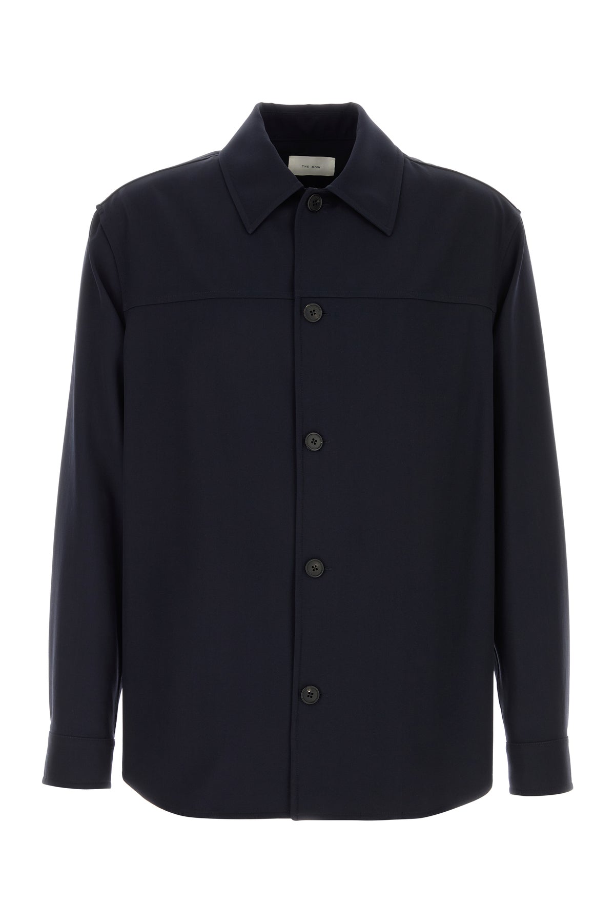 The Row Camicia Oslo in lana blu notte