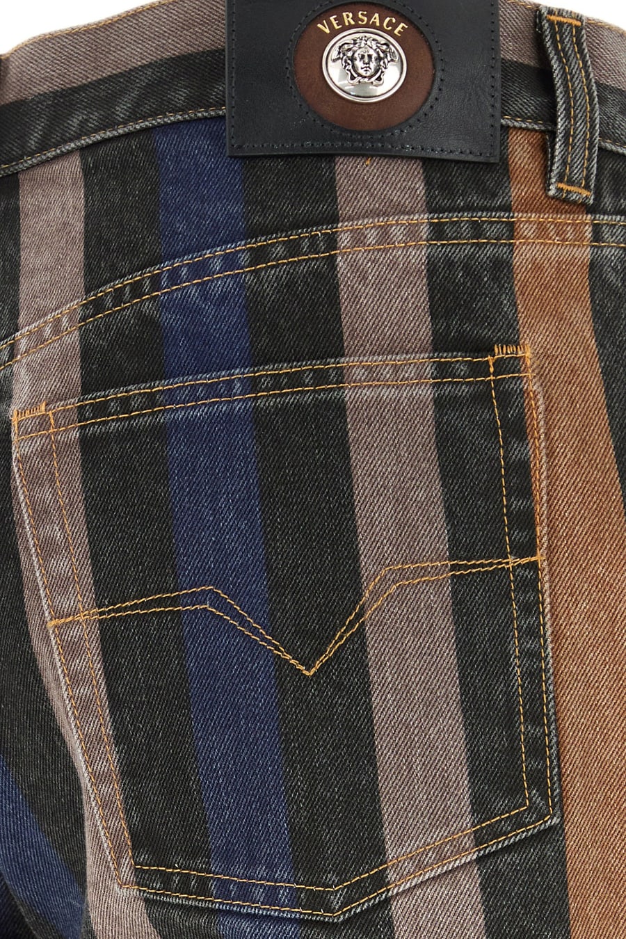 Versace Jeans in denim stampato, view 3