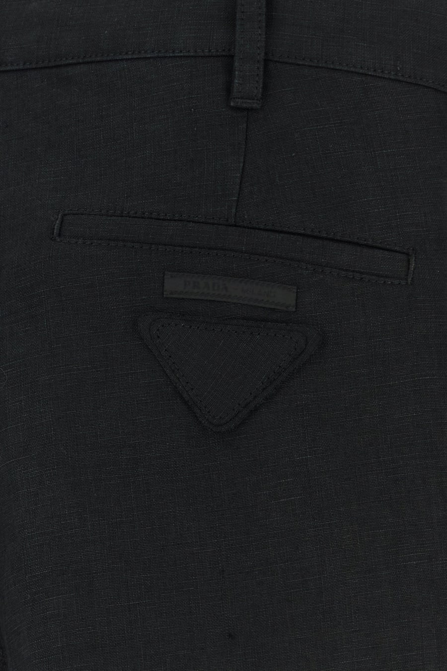 Prada Pantalone in lino nero, view 3