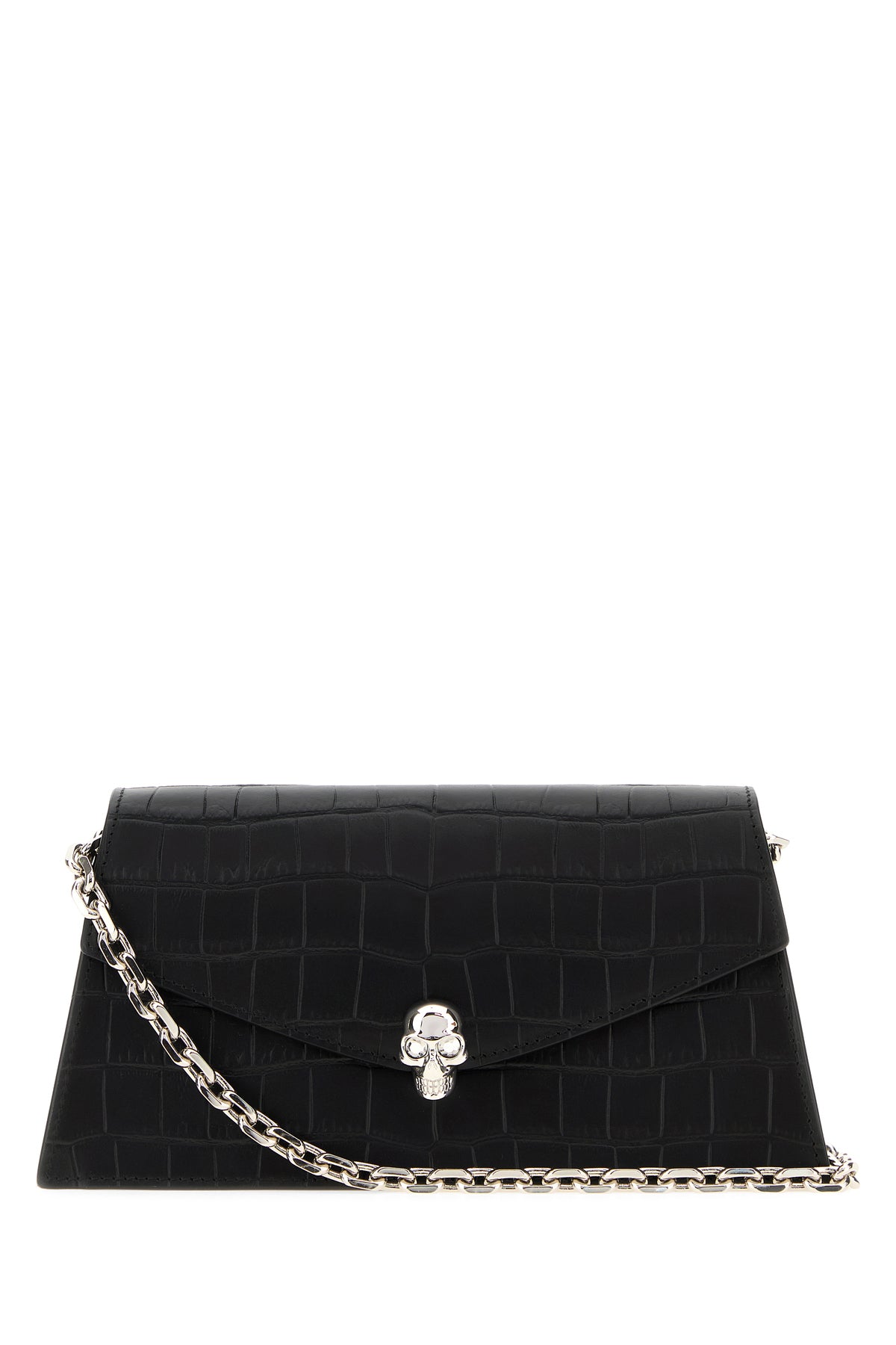 Alexander McQueen Borsa a tracolla Skull mini in pelle nera