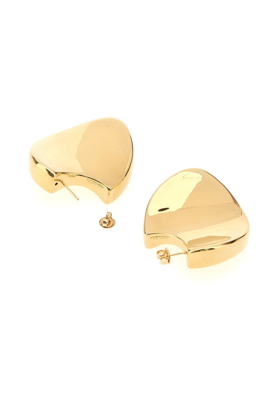 Bottega Veneta Orecchini Disc grandi in argento oro, view 3