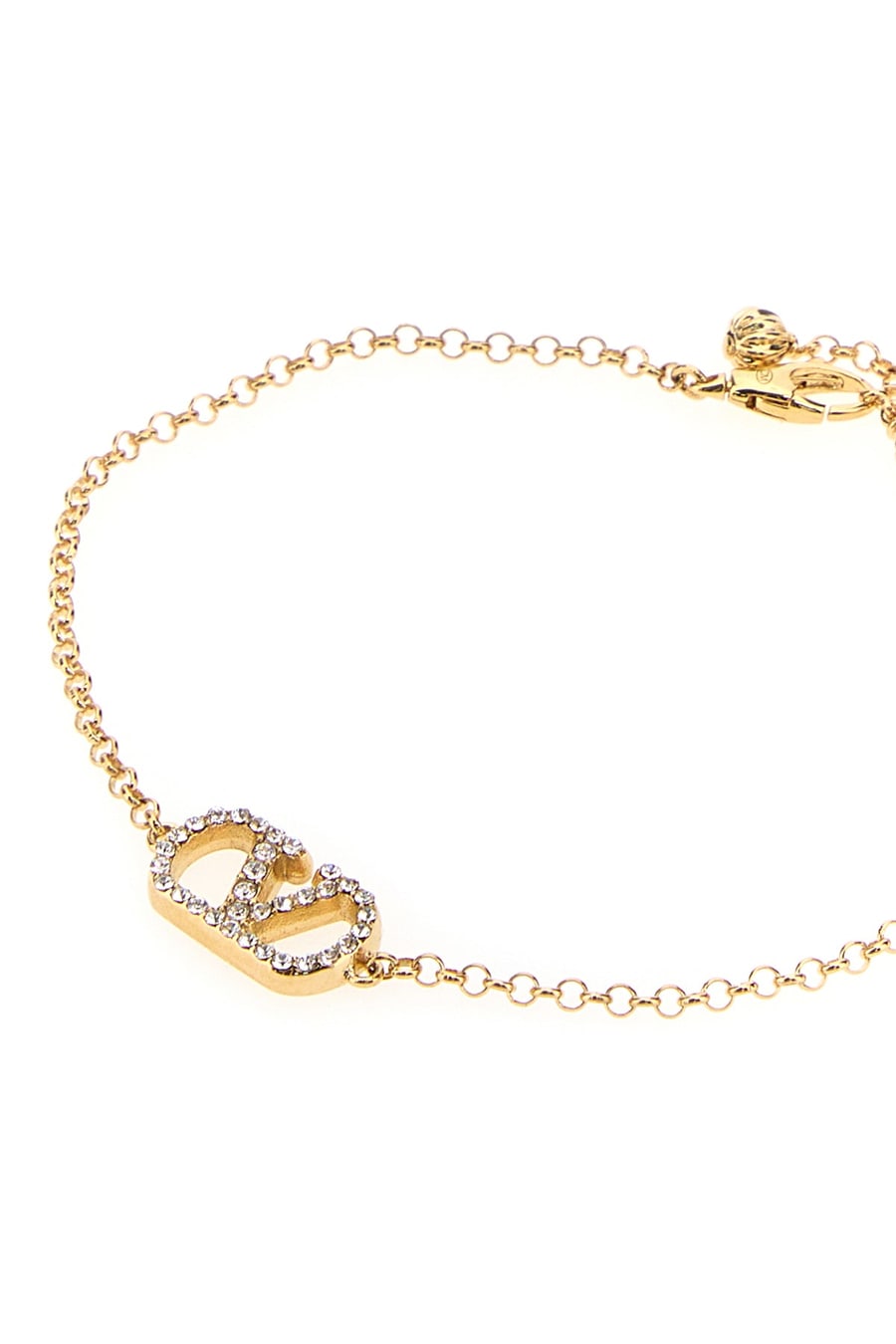 Valentino Garavani Bracciale VLogo Signature in metallo oro, view 2